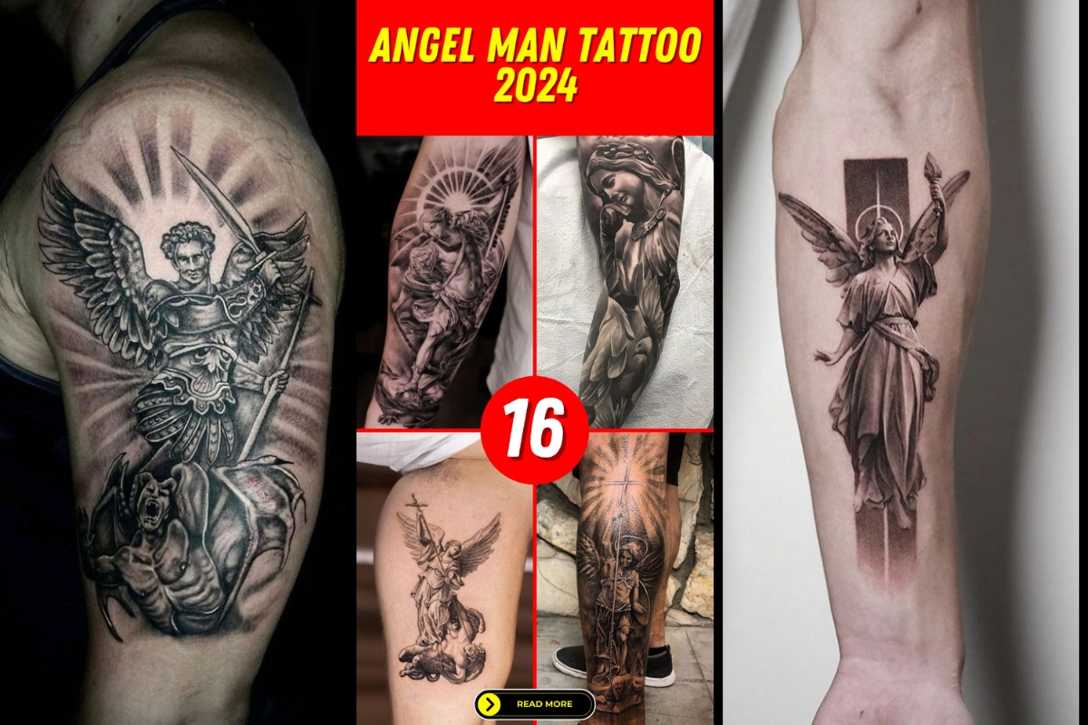 Explore 2024's Angel Man Tattoo Trends for Fashion-Forward Men